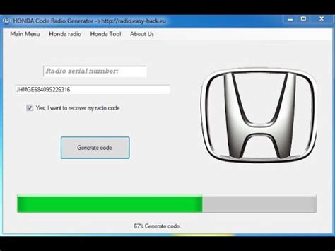honda radio code retrieval free.